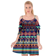 Pattern Tribal Style Cutout Spaghetti Strap Chiffon Dress