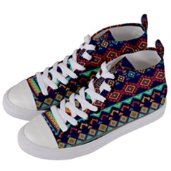 Pattern Tribal Style Women s Mid-top Canvas Sneakers