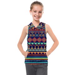 Pattern Tribal Style Kids  Sleeveless Hoodie by Wegoenart