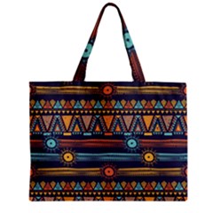 Bohemian Ethnic Seamless Pattern With Tribal Stripes Zipper Mini Tote Bag by Wegoenart