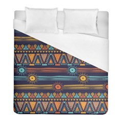 Bohemian Ethnic Seamless Pattern With Tribal Stripes Duvet Cover (full/ Double Size)