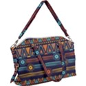 Bohemian Ethnic Seamless Pattern With Tribal Stripes Canvas Crossbody Bag View1