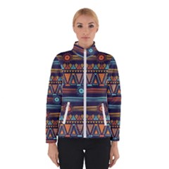 Bohemian Ethnic Seamless Pattern With Tribal Stripes Winter Jacket by Wegoenart