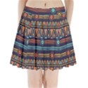 Bohemian Ethnic Seamless Pattern With Tribal Stripes Pleated Mini Skirt View1