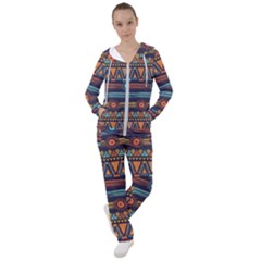 Bohemian Ethnic Seamless Pattern With Tribal Stripes Women s Tracksuit by Wegoenart