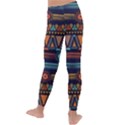 Bohemian Ethnic Seamless Pattern With Tribal Stripes Kids  Lightweight Velour Leggings View4