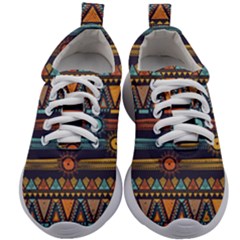 Bohemian Ethnic Seamless Pattern With Tribal Stripes Kids Athletic Shoes