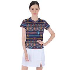 Bohemian Ethnic Seamless Pattern With Tribal Stripes Women s Sports Top by Wegoenart