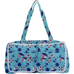 Seamless Pattern Nautical Theme Multi Function Bag