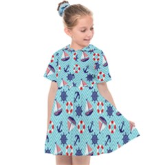 Seamless Pattern Nautical Theme Kids  Sailor Dress