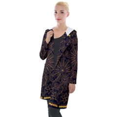 Luxury Mandala Background Hooded Pocket Cardigan by Wegoenart