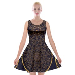 Luxury Mandala Background Velvet Skater Dress