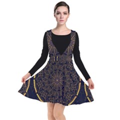 Luxury Mandala Background Plunge Pinafore Dress by Wegoenart