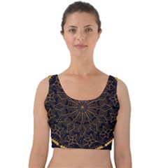 Luxury Mandala Background Velvet Crop Top by Wegoenart