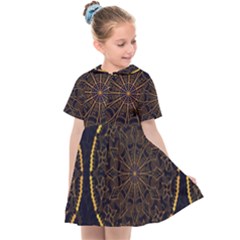 Luxury Mandala Background Kids  Sailor Dress by Wegoenart