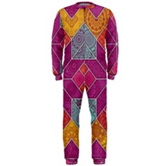 Ethnic Floral Mosaic Pattern Onepiece Jumpsuit (men)  by Wegoenart