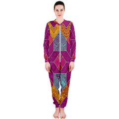 Ethnic Floral Mosaic Pattern Onepiece Jumpsuit (ladies)  by Wegoenart