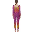 Ethnic Floral Mosaic Pattern Long Sleeve Catsuit View2