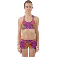 Ethnic Floral Mosaic Pattern Back Web Gym Set by Wegoenart