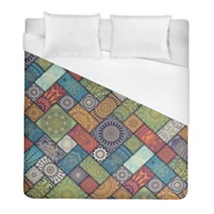 Diagonal Floral Tiles Pattern Duvet Cover (full/ Double Size) by Wegoenart