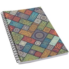 Diagonal Floral Tiles Pattern 5 5  X 8 5  Notebook by Wegoenart