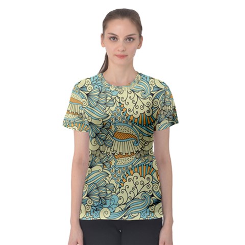 Light Colors Ethnic Decorative Pattern Batik Women s Sport Mesh Tee by Wegoenart