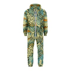 Light Colors Ethnic Decorative Pattern Batik Hooded Jumpsuit (kids)