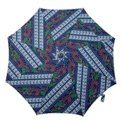 Indonesian Combination Batik With Dominant Blue Color Hook Handle Umbrellas (small)