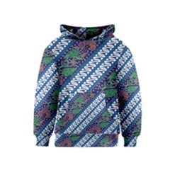 Indonesian Combination Batik With Dominant Blue Color Kids  Pullover Hoodie