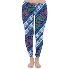 Indonesian Combination Batik With Dominant Blue Color Classic Winter Leggings