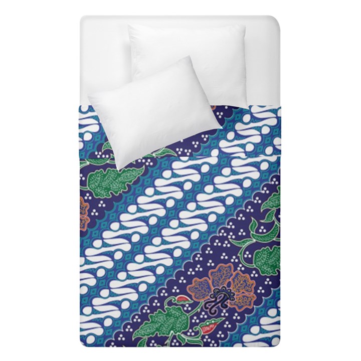 Indonesian Combination Batik With Dominant Blue Color Duvet Cover Double Side (Single Size)