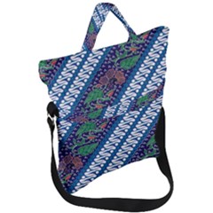 Indonesian Combination Batik With Dominant Blue Color Fold Over Handle Tote Bag by Wegoenart