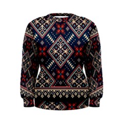 Ukrainian Folk Seamless Pattern Ornament Women s Sweatshirt