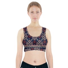 Ukrainian Folk Seamless Pattern Ornament Sports Bra With Pocket by Wegoenart