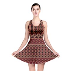 Illustration Ukrainian Folk Seamless Pattern Ornament Reversible Skater Dress