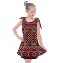 Illustration Ukrainian Folk Seamless Pattern Ornament Kids  Tie Up Tunic Dress