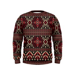 Ukrainian Folk Seamless Pattern Ornament Kids  Sweatshirt