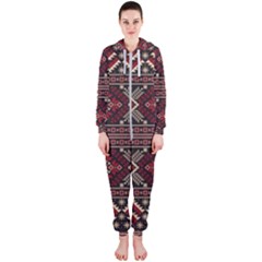 Ukrainian Folk Seamless Pattern Ornament Hooded Jumpsuit (ladies) 