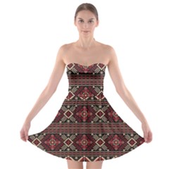 Ukrainian Folk Seamless Pattern Ornament Strapless Bra Top Dress