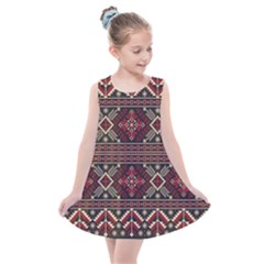 Ukrainian Folk Seamless Pattern Ornament Kids  Summer Dress