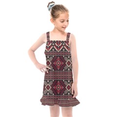 Ukrainian Folk Seamless Pattern Ornament Kids  Overall Dress