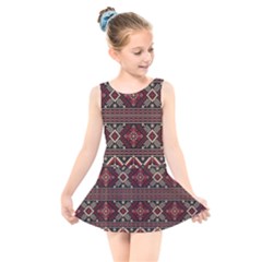 Ukrainian Folk Seamless Pattern Ornament Kids  Skater Dress Swimsuit