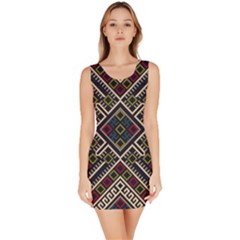 Zentangle Style Geometric Ornament Pattern Bodycon Dress