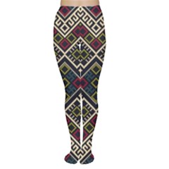 Zentangle Style Geometric Ornament Pattern Tights