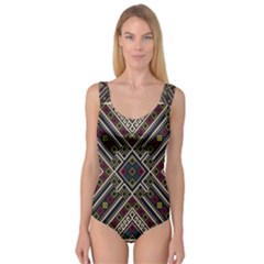 Zentangle Style Geometric Ornament Pattern Princess Tank Leotard 