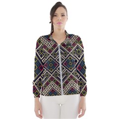 Zentangle Style Geometric Ornament Pattern Women s Windbreaker