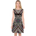 Zentangle Style Geometric Ornament Pattern Capsleeve Midi Dress View1