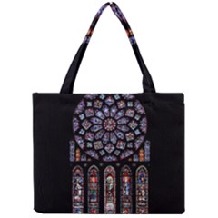 Chartres Cathedral Notre Dame De Paris Amiens Cath Stained Glass Mini Tote Bag by Wegoenart