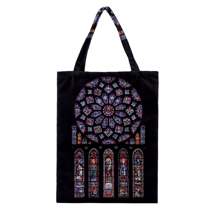 Chartres Cathedral Notre Dame De Paris Amiens Cath Stained Glass Classic Tote Bag