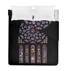 Chartres Cathedral Notre Dame De Paris Amiens Cath Stained Glass Duvet Cover Double Side (full/ Double Size)